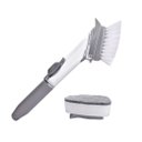 Ver imagem 3 de Escova de Limpeza 2 em 1 Dispenser Detergente Esponja Limpa Cozinha Louça kit com 9