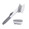Escova de Limpeza 2 em 1 Dispenser Detergente Esponja Limpa Cozinha Louça kit com 9 - 3