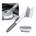 Ver imagem 2 de Escova de Limpeza 2 em 1 Dispenser Detergente Esponja Limpa Cozinha Louça kit com 9
