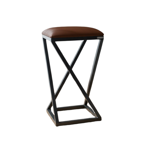 Banco Baixo Bistrô Bar Cozinha Varanda Área Externa Ferro:marrom