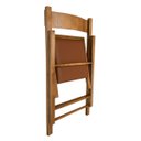 Ver imagem 3 de Kit com 2 Cadeiras Dobráveis em Madeira Castanho com Assento Estofado 1003 – Preebel Courino Telha -