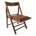 Ver imagem 2 de Kit com 2 Cadeiras Dobráveis em Madeira Castanho com Assento Estofado 1003 – Preebel Courino Telha -