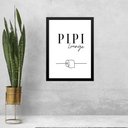 Ver imagem 1 de Quadro Decorativo e Divertido para Banheiro Minimalista 24x18cm - com Vidro:moldura Preta
