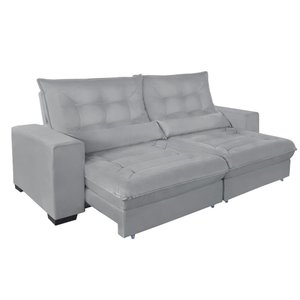 Sofá Retrátil e Reclinável 2,50m Molas Ensacadas Suede Miami - Sofá Casa