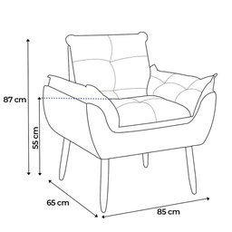 Poltrona Decorativa Sala de Estar Escritório Quarto Prime Cor: Amarela - 4