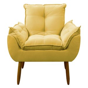 Poltrona Decorativa Sala de Estar Escritório Quarto Prime Cor: Amarela