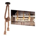 Ver imagem 1 de Pendente Lustre Corda Sisal Rústico 1,60m Bocal Duplo E27
