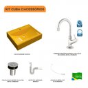 Ver imagem 3 de Kit Cuba Rt49 com Torneira 1198 Metal e Válvula Click 1 Polegada B e Sifão Pvc e Flexível Compace