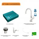 Ver imagem 3 de Kit Cuba Rt49 com Torneira 1198 Metal e Válvula Click 1 Polegada B e Sifão Pvc e Flexível Compace
