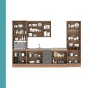 Ver imagem 6 de Cozinha Milla Garden 15 Portas 3 Gavetas MDF-MDP 340cm Cinza com Nogal e Titânio Móveis Carraro