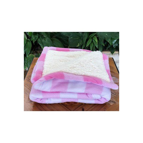 Cobertor Xadrez Sherpa Bebê Cobertores Parahyba Polar Xadrez Sherpa Xadrez Rosa Claro