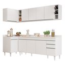 Ver imagem 2 de Armário de Cozinha Modulado de Canto Direito 5 Peças Cp44 Balcão com Tampo Branco - Lumil Lumil Móve