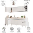Ver imagem 3 de Armário de Cozinha Modulado de Canto Direito 5 Peças Cp44 Balcão com Tampo Branco - Lumil Lumil Móve