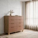 Ver imagem 6 de Cômoda Luxo Doha Infinity 8 Gavetas Telescópica Madeira Design Moderno Puxadores Dourados Quarto Ele