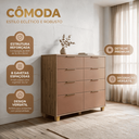Ver imagem 2 de Cômoda Luxo Doha Infinity 8 Gavetas Telescópica Madeira Design Moderno Puxadores Dourados Quarto Ele