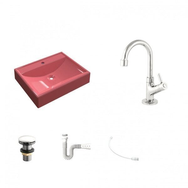 Kit Cuba RT49 com Torneira 1198 Metal e Válvula Click 1 Polegada G e Sifão Pvc e Flexível Compace - 2
