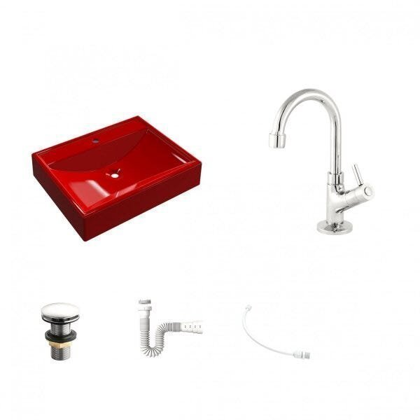Kit Cuba RT49 com Torneira 1198 Metal e Válvula Click 1 Polegada G e Sifão Pvc e Flexível Compace - 2