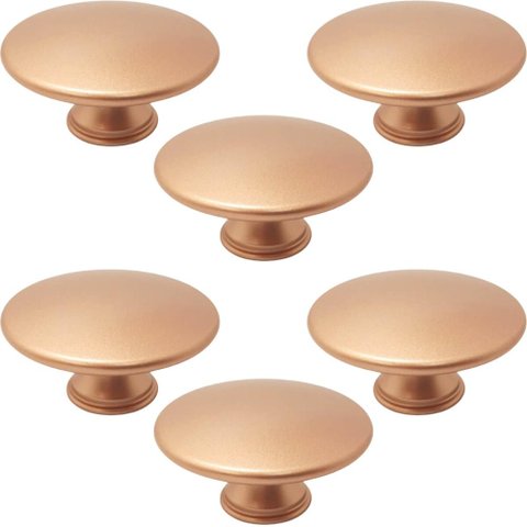 Conjunto de 6 Puxadores 201 Tucson Ponto Cobre para Móveis Armários e Gavetas