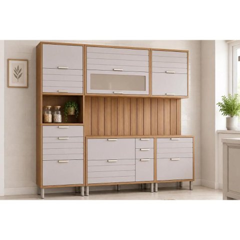Kit Cozinha 7 Peças Eloise CZ599 Cinamomo/Off White MGM