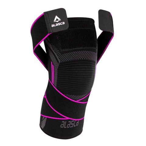 Joelheira de Compressão Com Faixa Ajustável Sense 3.0 - para todo tipo de esporte:Rosa/P/Unissex