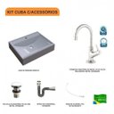 Ver imagem 3 de Kit Cuba Rt49 com Torneira 1198 Metal e Válvula Click 1 Polegada G e Sifão Cromado e Flexível Compac