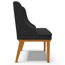 Ver mais imagens de Kit 2 Cadeiras Decorativas Sala de Jantar Base Fixa de Madeira Firenze PU Preto Fosco/Castanho G19 -