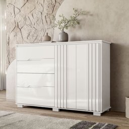Cômoda Texas 2 Portas e 4 Gavetas Branco Moval - 6