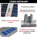 Ver imagem 7 de Kit Fixador Grampo Final Regulável e Intermediário Tipo U Para 04 Placas Painel Solar Alumínio e Ino