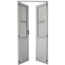 Ver imagem 3 de Porta de Abrir 2 Folhas com Postigo Alumínio Branco - 210x100