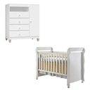 Ver imagem 1 de Berço Americano Mirelle e Cômoda Infantil Ternura Baby Branco Brilho - Incorplac