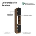 Ver imagem 3 de Paneleiro 40 Cm 2 Portas e 2 Nichos Rustic/preto Glamy Madesa