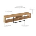 Ver imagem 3 de Rack para TV até 75 Polegadas Tribeca 180cm MDP Acácia Mel e Preto Metalig