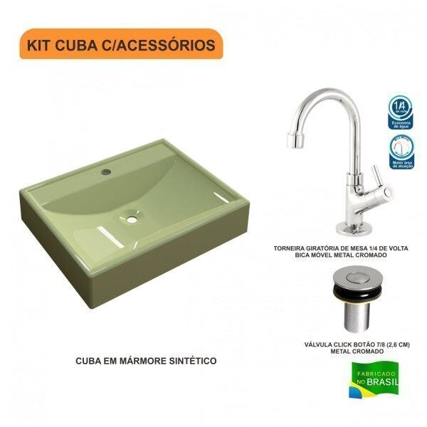 Kit Cuba RT49 com Torneira 1198 Metal e Válvula Click 1 Polegada B Compace - 3