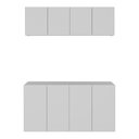 Ver imagem 4 de Conjunto Lavanderia Suspenso Multiuso Armário Aéreo e Balcão 4 Portas Multimóveis Mp5052 Branco