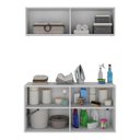 Ver imagem 4 de Conjunto Lavanderia Suspenso Multiuso Armário Aéreo e Balcão 4 Portas Multimóveis Mp5052 Branco