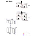 Ver imagem 3 de Conjunto Lavanderia Suspenso Multiuso Armário Aéreo e Balcão 4 Portas Multimóveis Mp5052 Branco
