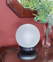 Ver imagem 4 de Abajur Bola de Cristal Preto C/esfera 10x15 Vidro Fosco