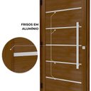 Ver imagem 3 de Porta de Alumínio Giro Lambri com Friso Puxador 80cm em Aço Inox 215x105cm Lucasa Eccellente Branco Amadeirado