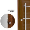 Ver imagem 5 de Porta de Alumínio Giro Lambri com Friso Puxador 80cm em Aço Inox 215x105cm Lucasa Eccellente Branco Amadeirado