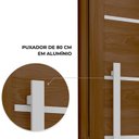 Ver imagem 4 de Porta de Alumínio Giro Lambri com Friso Puxador 80cm em Aço Inox 215x105cm Lucasa Eccellente Branco Amadeirado