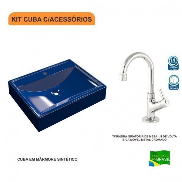 Kit Cuba RT49 com Torneira 1198 Metal 1/4 Volta Compace - 3