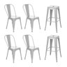 Kit 4 cadeiras + 2 banquetas altas industrial Loft Vintage Iron Tolix prata - 1