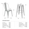 Kit 4 cadeiras + 2 banquetas altas industrial Loft Vintage Iron Tolix prata - 6