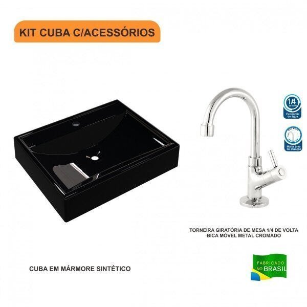 Kit Cuba RT49 com Torneira 1198 Metal 1/4 Volta Compace - 3