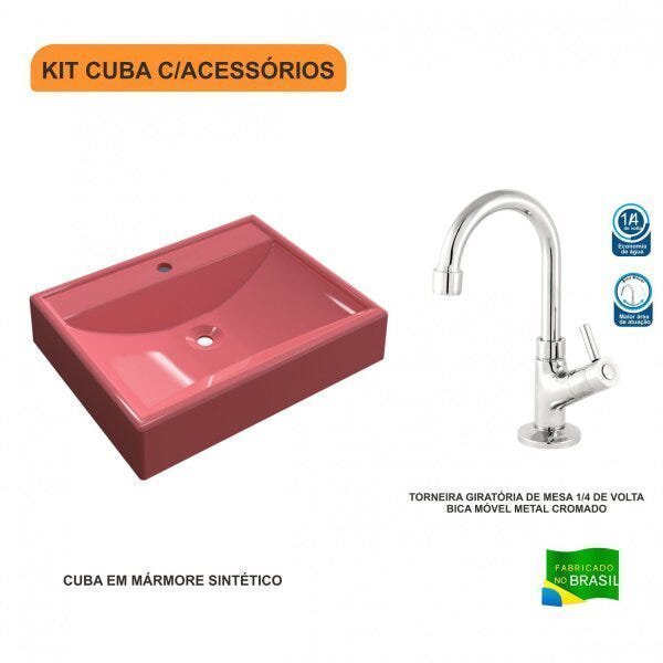 Kit Cuba RT49 com Torneira 1198 Metal 1/4 Volta Compace - 3