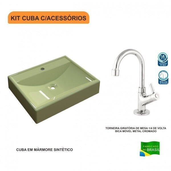 Kit Cuba RT49 com Torneira 1198 Metal 1/4 Volta Compace - 3