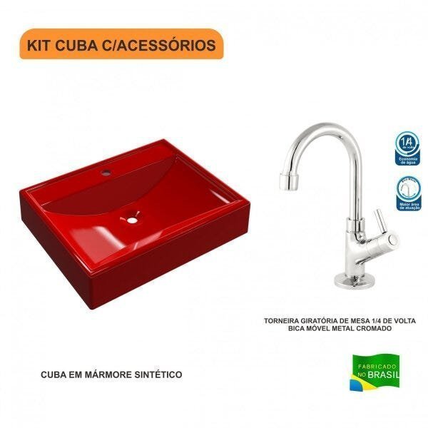 Kit Cuba RT49 com Torneira 1198 Metal 1/4 Volta Compace - 3