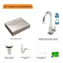 Ver imagem 3 de Kit Cuba Rt49 com Torneira Luxo 1195 Metal e Válvula 1 Polegada e Sifão Pvc e Flexível Compace