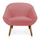 Ver imagem 4 de Kit 01 Namoradeira 02 Lugares e 02 Poltronas Giovana Suede Pés Palito Castanho - D’Rossi - Rose