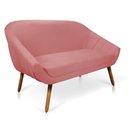 Ver imagem 5 de Kit 01 Namoradeira 02 Lugares e 02 Poltronas Giovana Suede Pés Palito Castanho - D’Rossi - Rose